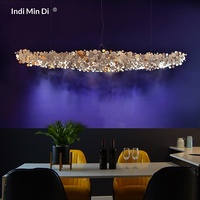 Lustre LED en acier inoxydable postmoderne pour restaurant, bar, comptoir, salle à manger, éclairage suspendu