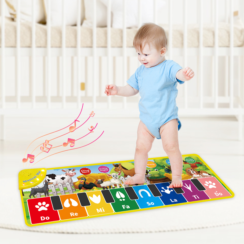 Игрушки Kidewan Toy с музыкальной клавиатурой, нескользящий игровой коврик, нескользящий танцевальный коврик для пианино, детский танцевальный коврик для занятий в спортзале с животными на ферме