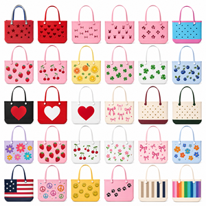 Custom Printing Durable Lightweight EVA Tote Bag Waterproof Beach Bag Full Pattern Logo <b>Large</b> Capacity OEM Wholesale Shopping - Product Image 3