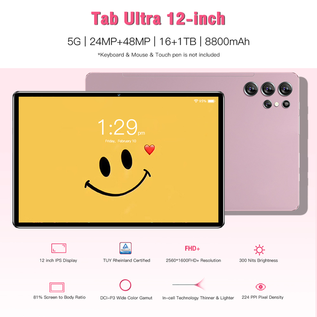 Affordable Tab Ultra 5G LTE Tablet 11" 16GB 1TB 108MP 8000mAh Dual Band WIFI 6 FM GPS Wholesale OEM Global Version Africa Asia