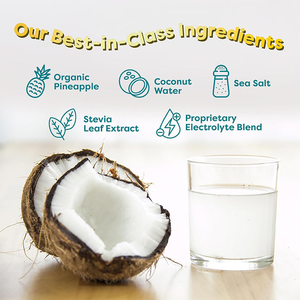 ผงเครื่องดื่มอิเล็กโทรไลท์ Pina colada แบบผงผสมไม่มีน้ำตาลให้ความชุ่มชื้นแบบคีโตอิเล็กโทรไลท์รสมะพร้าวผงเครื่องดื่มพลังงาน - Product Image 5