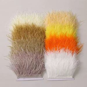 Cinta de Plumas de <span class=keywords><strong>Avestruz</strong></span> Teñidas de 10-15 cm, Adorno de Flecos Blanco para Coser, Adornos para Vestidos de Boda, Festivales, Disfraces - Product Image 1