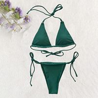 Ensemble de maillots de bain 2 pièces pour femme, personnalisé, avec cordon de serrage, string, bikini, OEM, ODM, fabricants de maillots de bain OEM