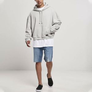 เสื้อฮู้ดดี้โอเวอร์ไซส์ผ้าคอตตอนถัก 100% ทรงหลวมไหล่ตก สไตล์สตรีทแวร์ ไซส์พลัส สำหรับผู้ชาย ฤดูใบไม้ร่วง - Product Image 4