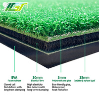 Tapis d'entraînement de golf d'intérieur 150cmx150cm avec lignes d'alignement, en nylon durable et mousse EVA
