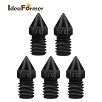 Imprimante 3D Ideaformer IR3 V1/V2, buse en acier trempé noir, quatre tailles disponibles 0,4/0,6/0,8/1,75 mm, compatible 3g, autres marques