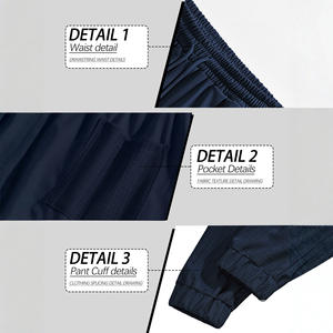 Pantalon en lin à cordon de serrage pour homme, taille élastique, fin, respirant, coupe ample, décontracté, pour usage quotidien et extérieur - Product Image 1