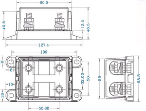 Chất lượng cao ANM-B2 max250a 58V DC xe Bolt-on 2 chiều Midi Blade cầu chì khối chủ cao phá vỡ năng lực PA66 chất liệu - Product Image 6