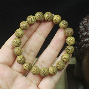 Bois de santal vert 10mm étape par étape Lotus Bracelet Journal avec parfum <span class=keywords><strong>littéraire</strong></span> tout assorti <span class=keywords><strong>Cercle</strong></span> unique - Product Image 1