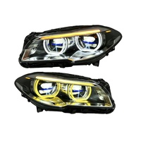 Phare LED pour BMW Série 5 F10, mise à niveau Angel-eye Laser, DRL bicolore jaune et blanc, ensemble de lampes LED avec clignotants 12V
