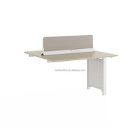 Bureau ergonomique pour personnel de bureau avec panneau acoustique intégré et port de charge, poste de travail modulaire pour bureau ouvert moderne