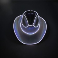 Chapeau de cowboy occidental décontracté pour adultes, nacré, à couleurs changeantes, avec LED sans fil lumineuses, pour fêtes d'Halloween en extérieur, spectacle, Chevalier Arc-en-ciel