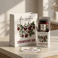 Caja Cuadrada Ecológica Personalizada con Laminado Mate y Cierre Tipo Tuck End para Envasado de Botellas de Mermelada de Frutas