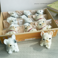 Jouet anti-stress innovant et adorable en TPE, figurine réaliste de bouledogue français, poupée animale Tongleyuan pour garçons et enfants