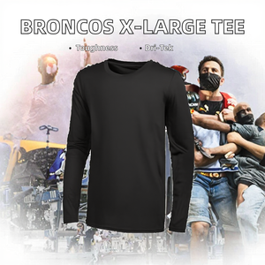 Outerstuff T-shirt a maniche lunghe da uomo vintage tinta unita Dri-<span class=keywords><strong>Tek</strong></span> Too Tough Denver Broncos X-Large Team Color - Product Image 2