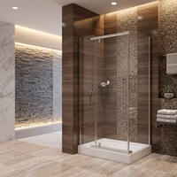 Cabines de douche carrées standard 80x80CM avec verre de 8mm, en aluminium, pour salles de bain résidentielles