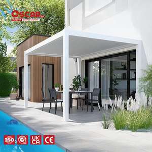 Pergola en aluminium pour patio, toits à lames, idéale pour la maison, le jardin, la porte, usage commercial, structure d'ombrage extérieure avec <span class=keywords><strong>concept</strong></span> moderne - Product Image 1