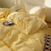 Ensemble de literie en coton lavé de style européen avec taie d'oreiller, drap, housse de couette, taille simple, double, king, queen, ensemble de housse de couette