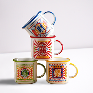 Juego de Tazas de Esmalte Estilo Chino Retro Clásico, 350 ml, Hechas a Mano, Libres de BPA, con Logotipo Personalizado, para Oficina, Hogar, Té con Leche, con Buenas Vibraciones - Product Image 3