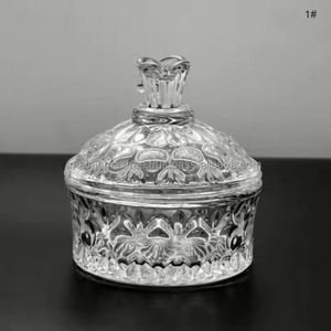 Promotional Price Clear <b>Glass</b> Candy Jar Gift <b>Box</b> Flip Top <b>Glass</b> Lids 80ml Capacity Modern Design Customizable Food Container - Product Image 1
