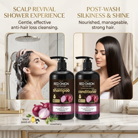 Shampooing Capillaire Bio Vegan à l'Oignon Rouge OEM, Biotine, Kératine, Anti-Pelliculaire, Anti-Frisottis, Nourrissant, Lissant, Hydratant, Anti-Chute