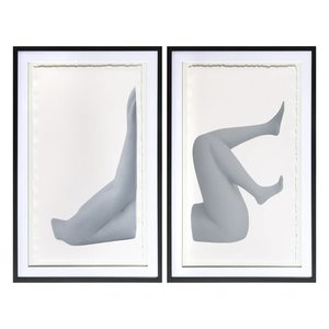 Décor à la maison grand mur Art impression peinture technique mixte giclée jambe sur papier cadre en aluminium noir pour salon ou bureau - Product Image 2