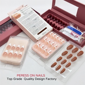 Direct Usine 24 Pièces <span class=keywords><strong>Faux</strong></span> Ongles Longs en Acrylique, Couverture Complète, Forme Amande Stiletto - Product Image 6