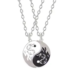 Yin Yang Couple Matching Necklace Best Friends Tai chi Matching Necklaces Valentines Birthday Gifts for Men Women Girls