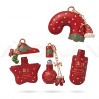 Ensemble de flacons cosmétiques portables XINGYUAN pour Noël, design personnalisé en forme de canne à sucre et d'étoile, conteneur pour crème pour les mains et lotion, avec porte-clés