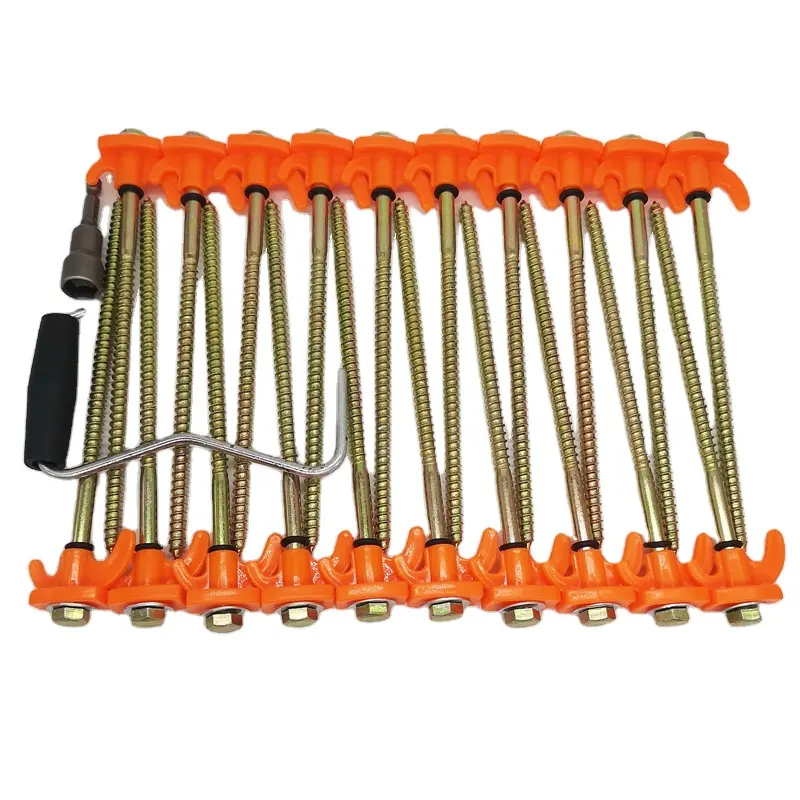 TP3008 20 PCS pack in plastic storage box 20.5cm steel screw peg set with 13 mm hex socket