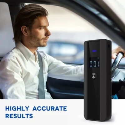 Portable Handheld Digital Breathalyzer Breath Alcohol Tester Alcohol Detector OEM and ODM One-way anti-reflux mouthpiece
