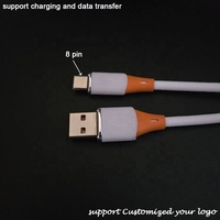 Regalo Promocional Corporativo, Artesanía Electrochapada, Cables USB a 8 Pines de Silicona con Protección Contra Congelación