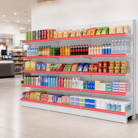 Étagère Gondole Blanche 5 Niveaux 3 Sections pour Supermarché, Magasin de Proximité, Boutique de Détail – Présentoir Réglable