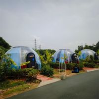Dôme géodésique moderne Sound Baby en polycarbonate transparent et étanche pour villas, prêt à être expédié