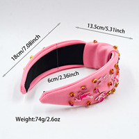 Nouveauté ruban papillon rose accessoires pour cheveux bandeau perle mode à large bord pour la sensibilisation au cancer du sein