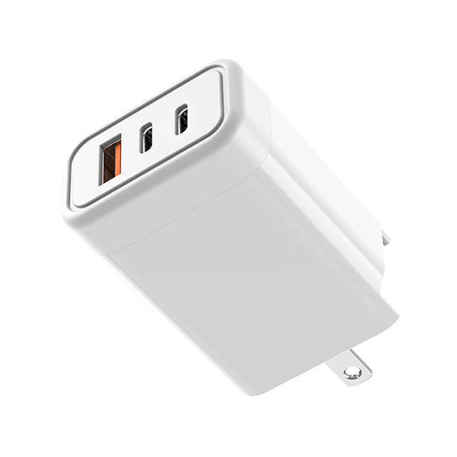 USB C 65W GaN III 3-Port Electric Wall Charger Fast Charging Station 5A Output PD QC Foldable for Laptops Tablets Phones