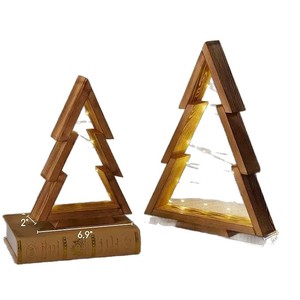 Wooden Christmas <b>Tree</b> Ornament With <b>Led</b> <b>Lights</b> Modern Home Decor For Desktop Fireplace Scene Decoration - Product Image 4