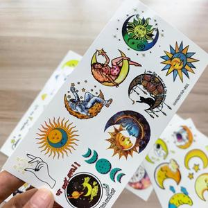 Nouveauté 2026 : Autocollants de <span class=keywords><strong>tatouage</strong></span> temporaire imperméables, écologiques, colorés et mignons, motif Lune et <span class=keywords><strong>Étoile</strong></span>, 8 feuilles, pour fêtes et art corporel - Product Image 5