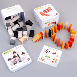 <span class=keywords><strong>Montague</strong></span> Boîte en fer Jouets pour bébé Puzzle Lumières Éducation précoce Blocs de construction Cube Top Puzzle en bois - Product Image 4