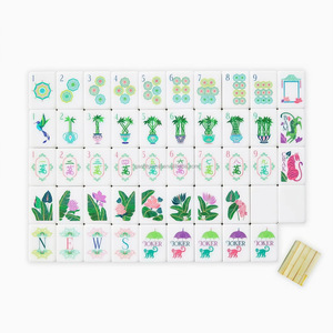 Luxury bamboo pattern 160 Acrylic Travel mahjong <b>Set</b> sunday mahjong tiles Mahjong Tiles American - Product Image 4