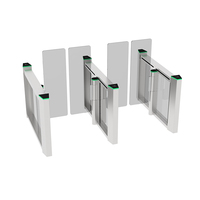 Barrière pivotante HCW en acier inoxydable pour contrôle d'accès, lecteur RFID QR, reconnaissance faciale, anti-collision, moteur sans balais
