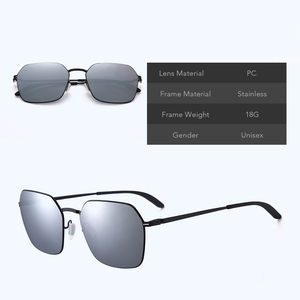 Luxury Brand Designer Sunglasses Women Men Stainless Steel Square UV400 Protection Full Rim <strong>Dark</strong> <strong>Shades</strong> - Product Image 2