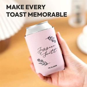 Custom Wedding Favor Can Coolers Personalized Holders Beer Huggers Favors - Product Image 4
