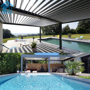 Patio <span class=keywords><strong>Sun</strong></span> <span class=keywords><strong>Shade</strong></span> Louvre mái pergola tùy chỉnh thiết kế không thấm nước nhôm louvered pergola - Product Image 6