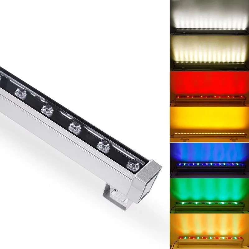 9W 18W 0,5 M 1M arandela de pared LED LUZ DE PAISAJE DC 12V AC 220V al aire libre luces de inundación de pared lámpara lineal Reflector bañador de pared