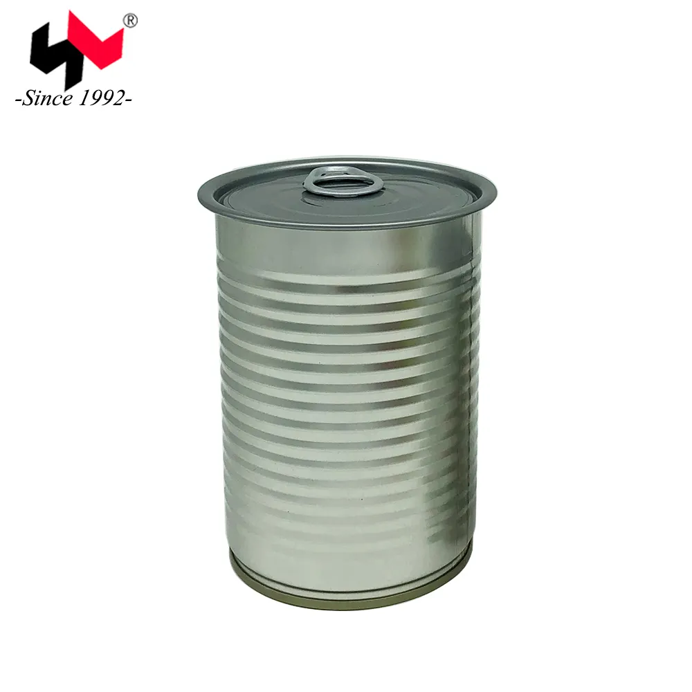 Lata de lata lisa de metal redonda de qualidade alimentar vazia com extremidade fácil de abrir para embalagens de alimentos 7113#