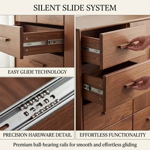 Armoire de rangement en bois massif écologique et peu encombrante, 6 tiroirs, 2 portes, style moderne du milieu du siècle, pour chambre à coucher, salon, <span class=keywords><strong>entrée</strong></span> - Product Image 6