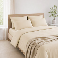 Parure de draps ajustés de luxe style hôtel cinq étoiles 100 % coton 300T/400T/600T, ensemble de literie complet en satin tissé haut de gamme décontracté