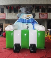 Château gonflable commercial de fête foraine, thème Noël, avec chaise, maison, éléphant, parcours de roues, pour événements promotionnels et location, avec fonction d'escalade