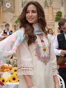 Most Amazing Beautiful Traditional Indian Pakistani Embroidered Top-Bottom Viscose Chanderi Dupatta Fully Stitched Summer - Product Image 4